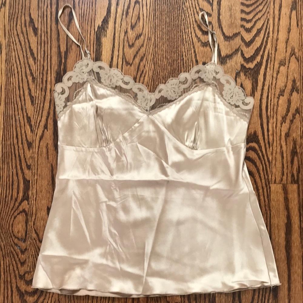 Trina Turk Gold Satin Blouse